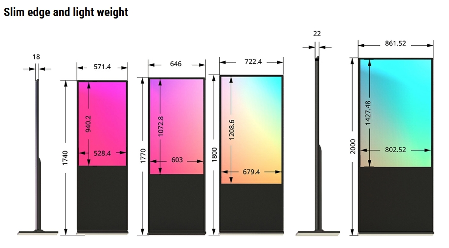 Interactive Floor Standing Digital Kiosk for Advertising Solutions