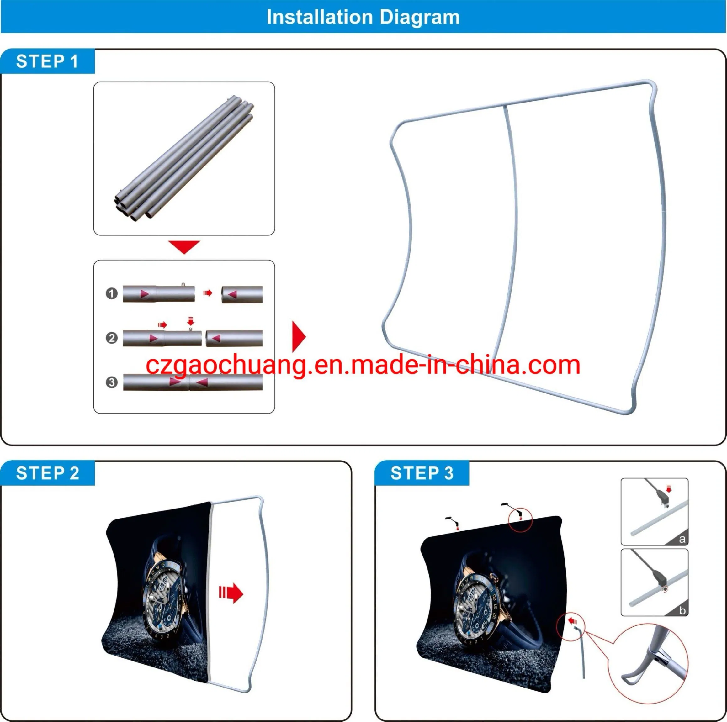 U Shape Fabric Backdrop Wall Wedding Event Ceremomy Exhibition Display Stand