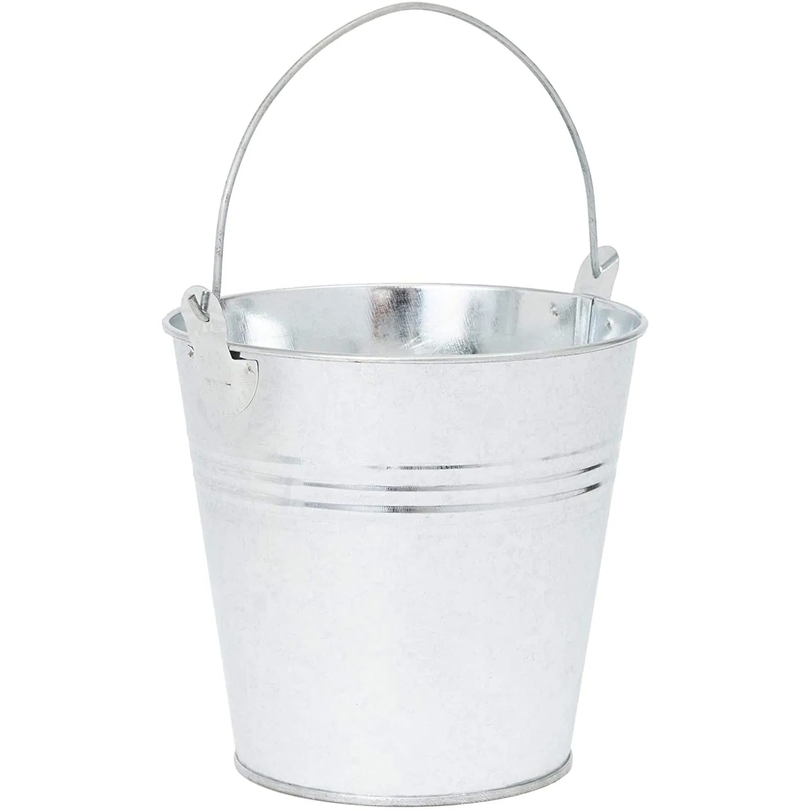 Portable Silver Metalcraft Natural Galvanized Steel Pail Handle Bucket
