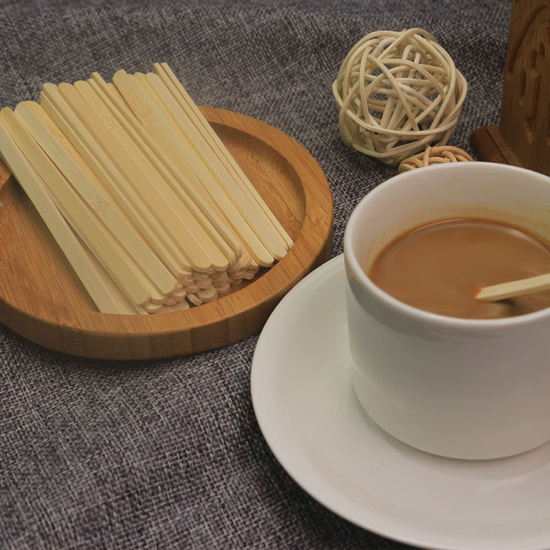 Natural Bamboo Coffee Sticks Biodegradable Honey Stir Bamboo Coffee Tea Stirrer Sticks