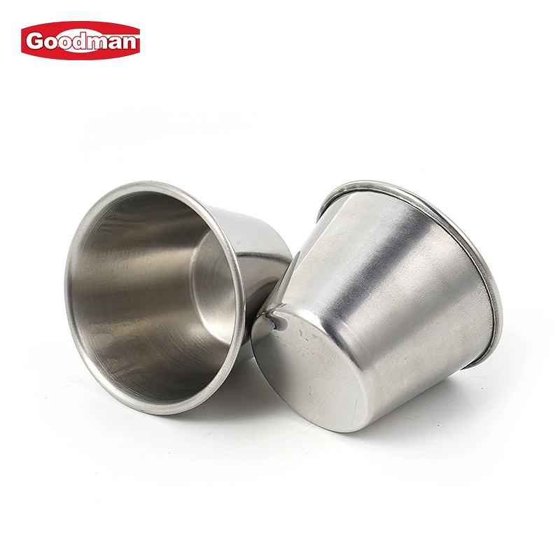 Food Grade Stainless Steel Round Dipping Sauce Cups for Restaurant 1.5oz
