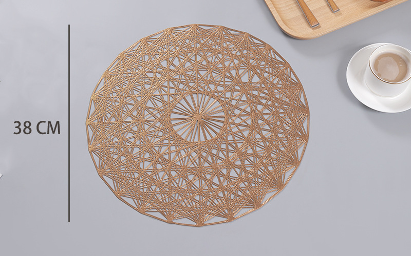 PVC Placemat Hot Stamping Hollow Pad Anti-Slip Coffee Table Decorative Accessories