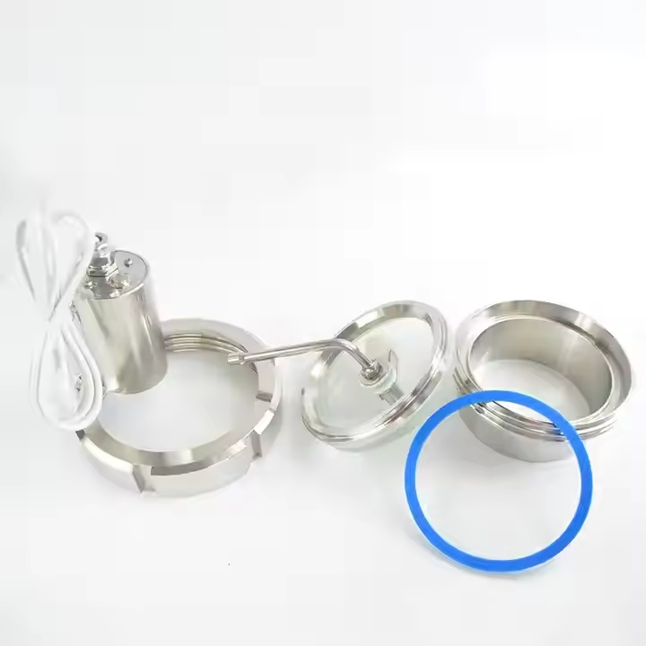 Stainless Steel SS304 SS316L Sanitary Union Sight Glass with Lamp Light Indicator