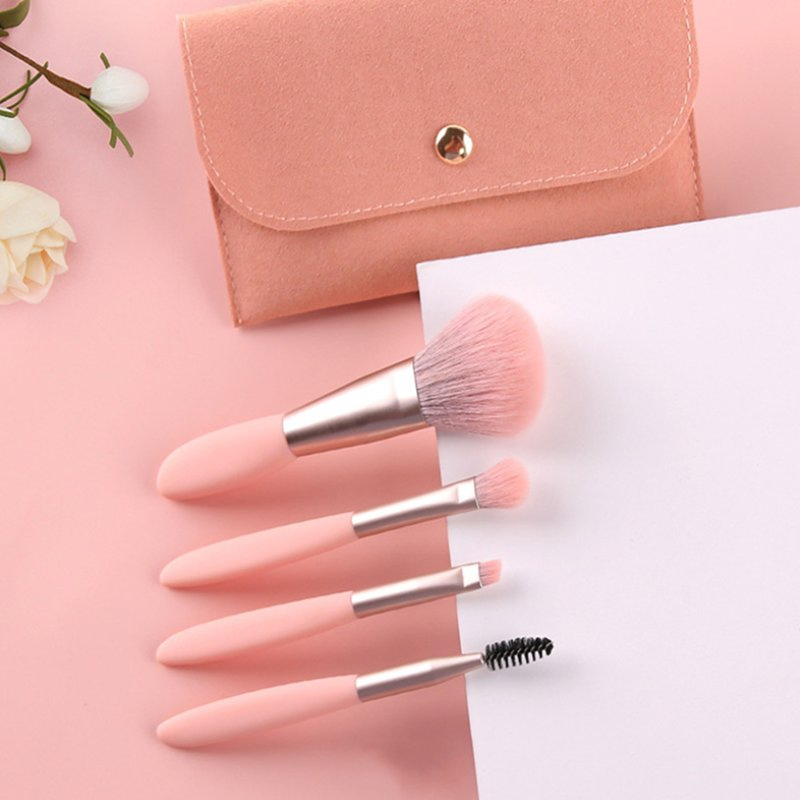Yellow Makeup Brushes Set 4PC Face Eye Cosmetic Artificial Hair Beauty Tool Make up Powder Blush Brushes Kit