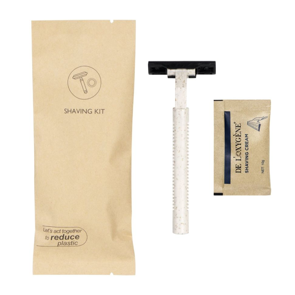 Ergonomic Handle Hotel Safety Disposable Bamboo Handle Twin Blade Razor Set