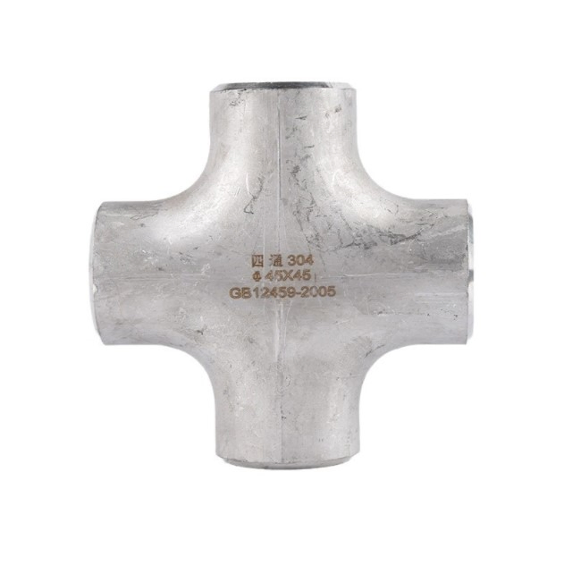 Precision-Machined Stainless Steel Cross Fitting: 1/2", DN15 Nominal Diameter