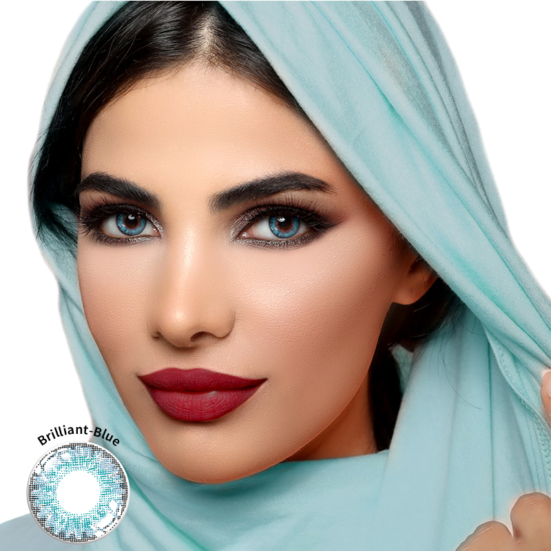 Wholesale 1 Yearly Pretty Blue Eyes Ware Plano Colored Contact Lenses Ice Color Contact Lens with Factory Price