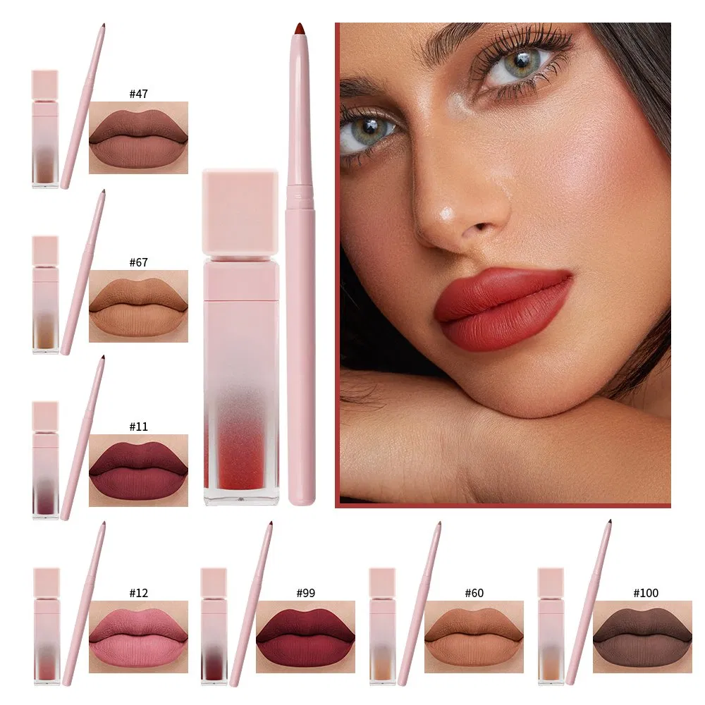 Matte Liquid Lipstick and Lipliner Kit Box Pricvate Label Luxury Lip Set Makeup