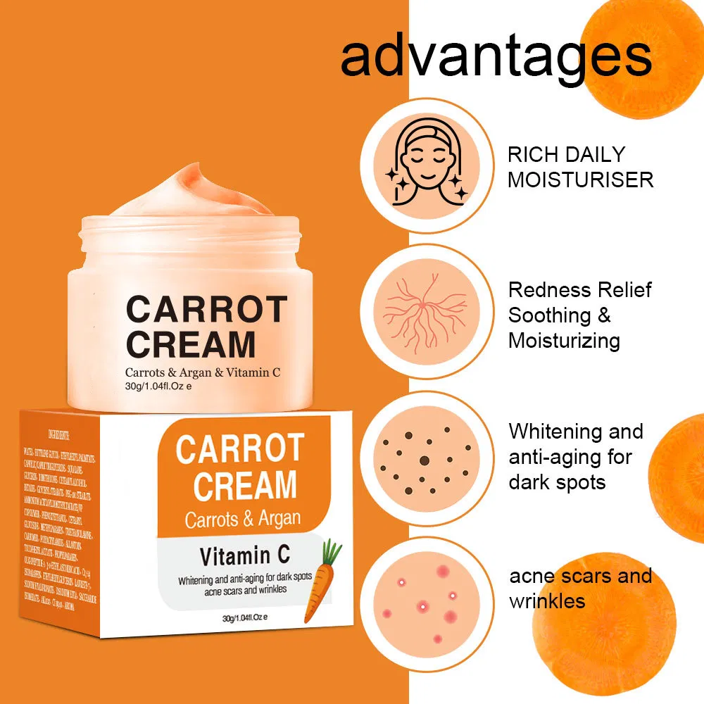 Aixin Private Label Vitamin C Cream Dark Spots Removing Brighten Freckle Remover Carrot Skin Lightening Whitening Carrot Face Cream