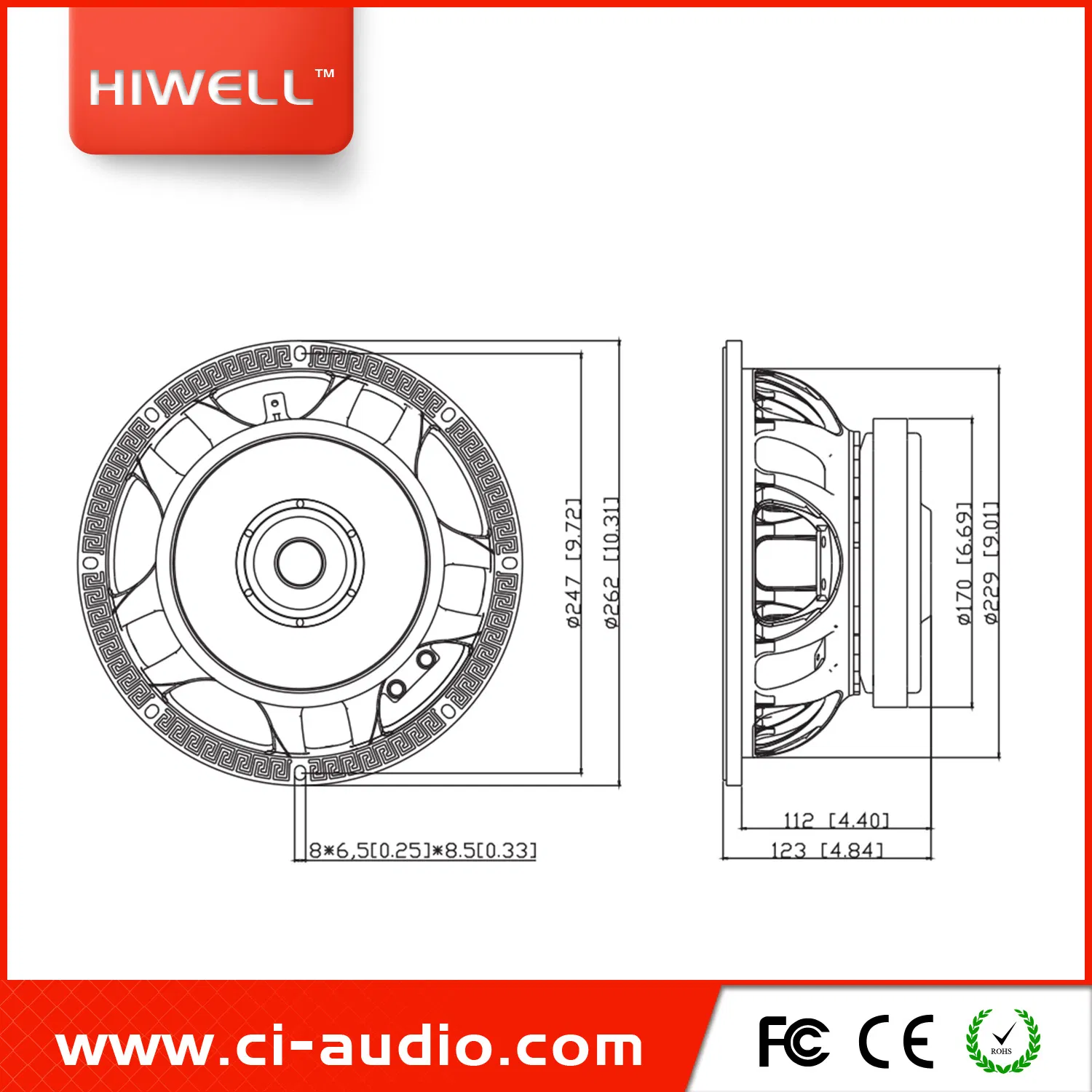 High Quality 10'' PRO Audio, High Efficient Moto System Professional Loudspeaker.