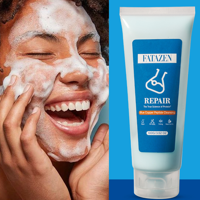 Moisturizing Blue Copper Peptide Deep Cleaning Smoothing Foaming Repairing Facial Cleanser Cream