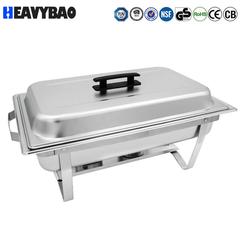 Heavybao Food Warmer Rectangular Saving Dish Stainless Steel Chafing Dish for Buffet