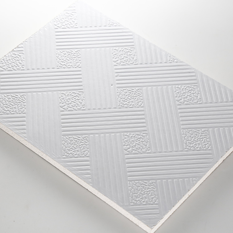Trusus Brand 7mm Top Quality PVC Laminated Gypsum Tile False Ceiling