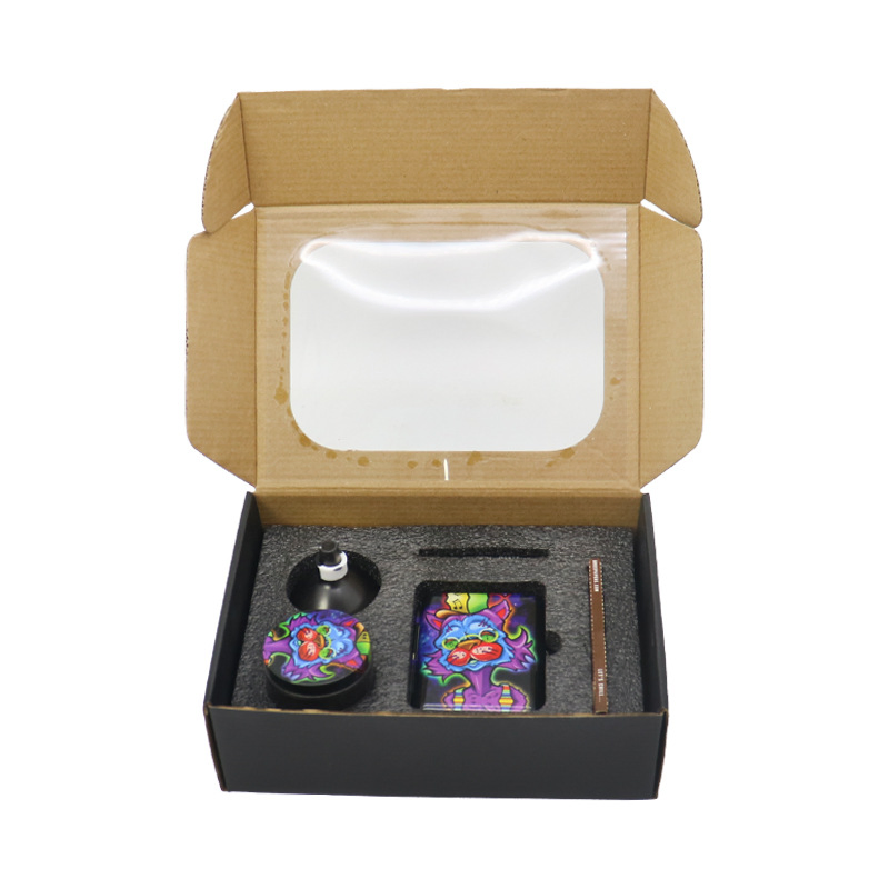 7-Piece Herb Mill Tray Funnel Herb Paper Plastic Herb Pen Herb Mill Brush 7-in-1 Smoking Set