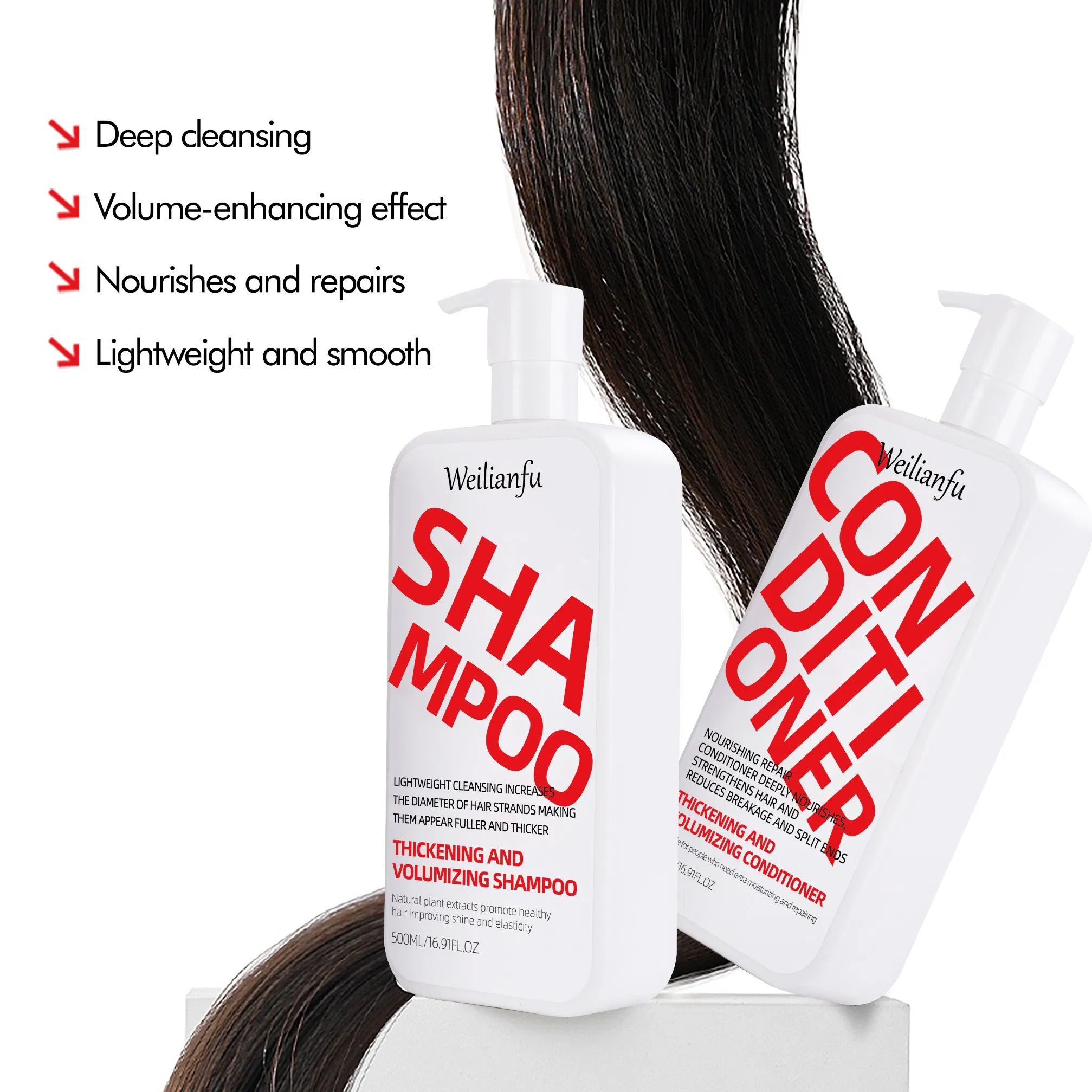 Customized Thickening Volume Hair Shampoo & Conditioner Oil Control for Lightweight, Refreshing Feel Sulfate Free Formula for Healthy, All Type Hair