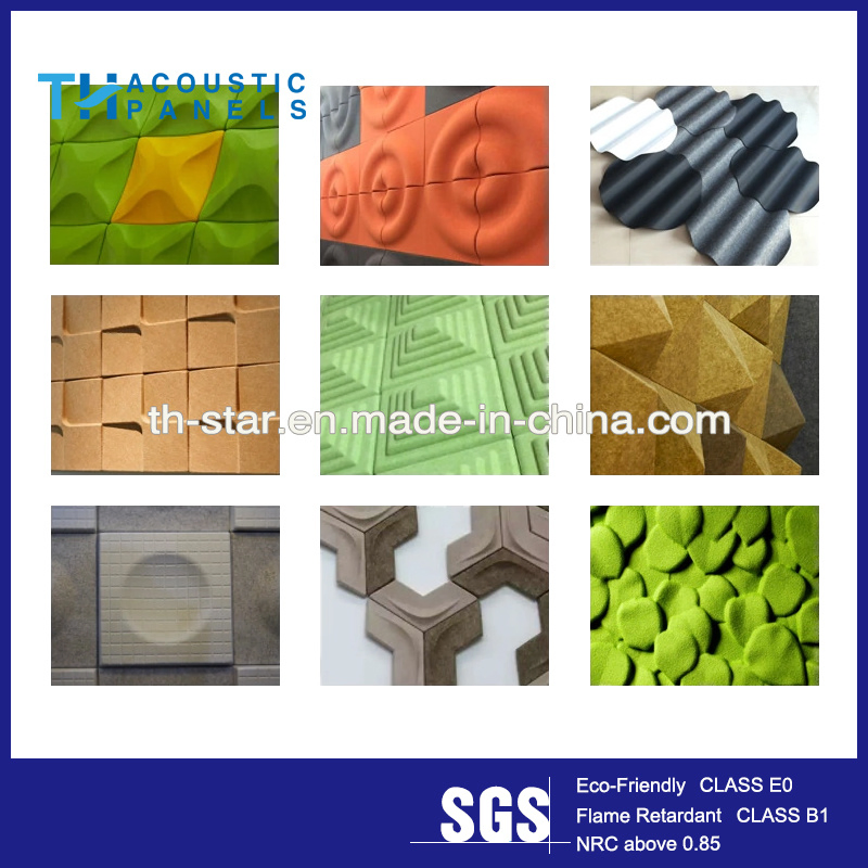 Wholesale 3D Wall Acoustic Pet Fiber Ceiling Board Wall Sound Absorbing Acoustic Panel for Recording Studio