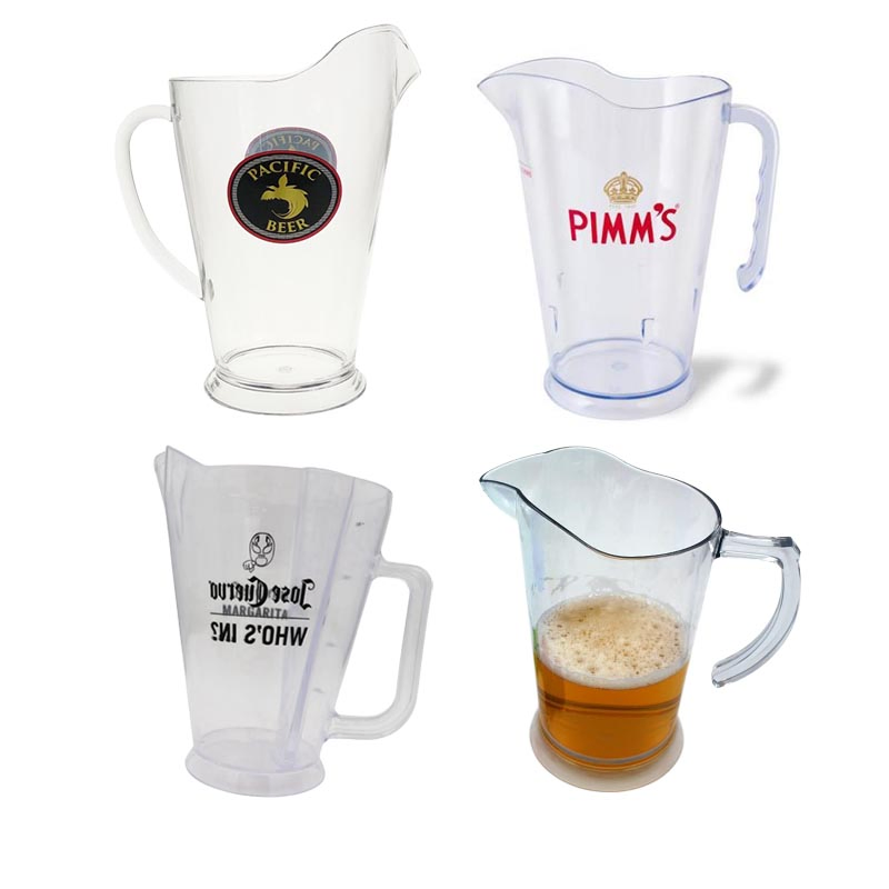 Custom Plastic Beer Jug BPA Free 64oz Stackable Draft Beer Pitcher