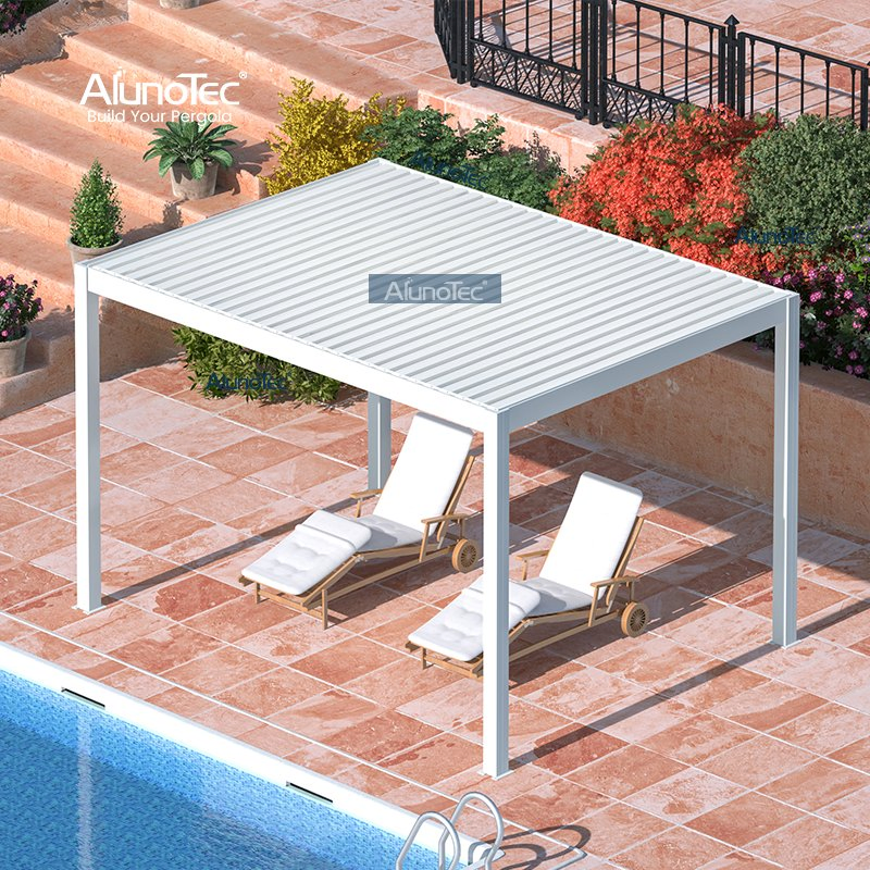 DIY Customized Heavy Duty Waterproof Louvre Roof Pavilion Outdoor Canopy Aluminium Pergola Opening Roof Gazebo with Zip Screen