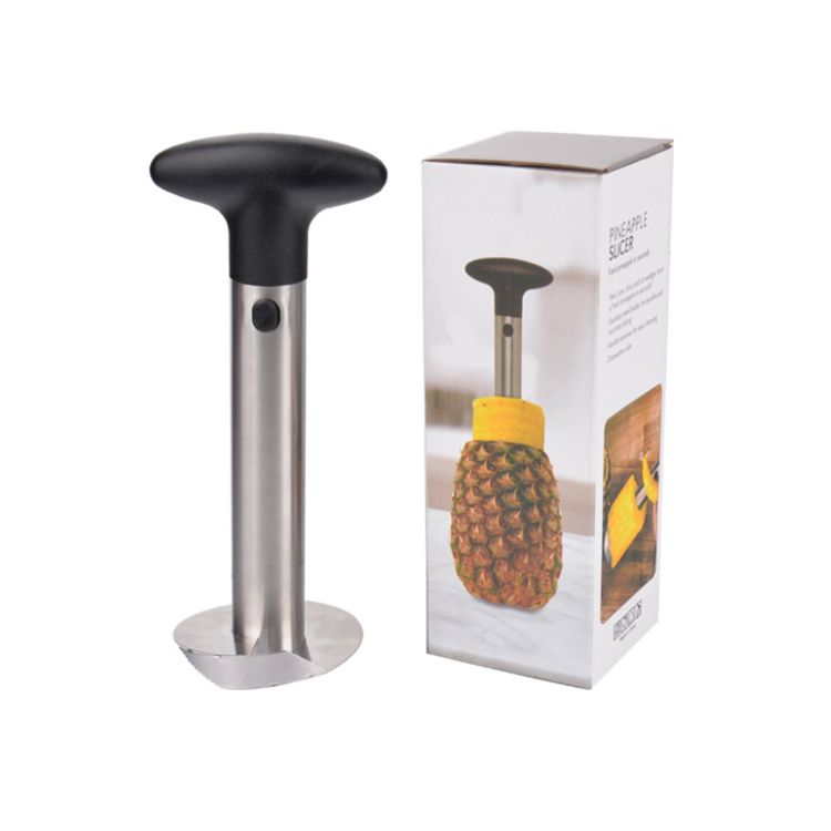 Pineapple Corer Slicer Tool Stainless Steel Pineapple Cutter Core Remover Tool with Detachable Handle