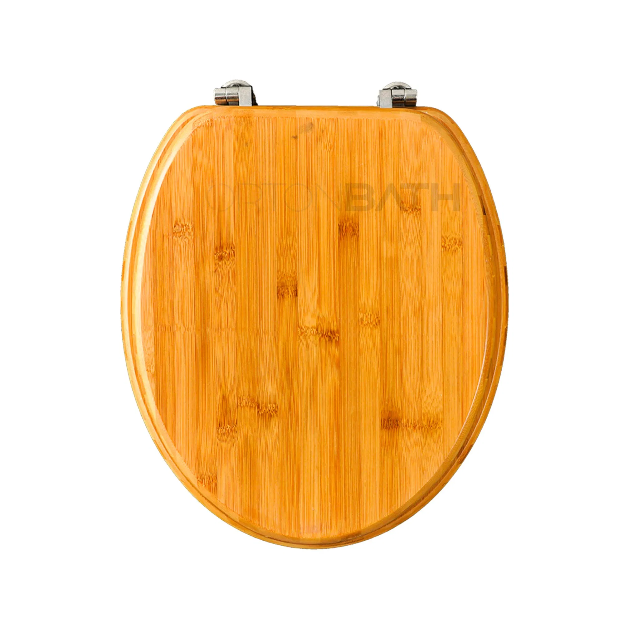 Ortonbath Elongated Bamboo Toilet Seat with Lid Quick Release Slow Close Zinc Alloy Strong Hinges Natural Bamboo Natural Wood Toilet Seat