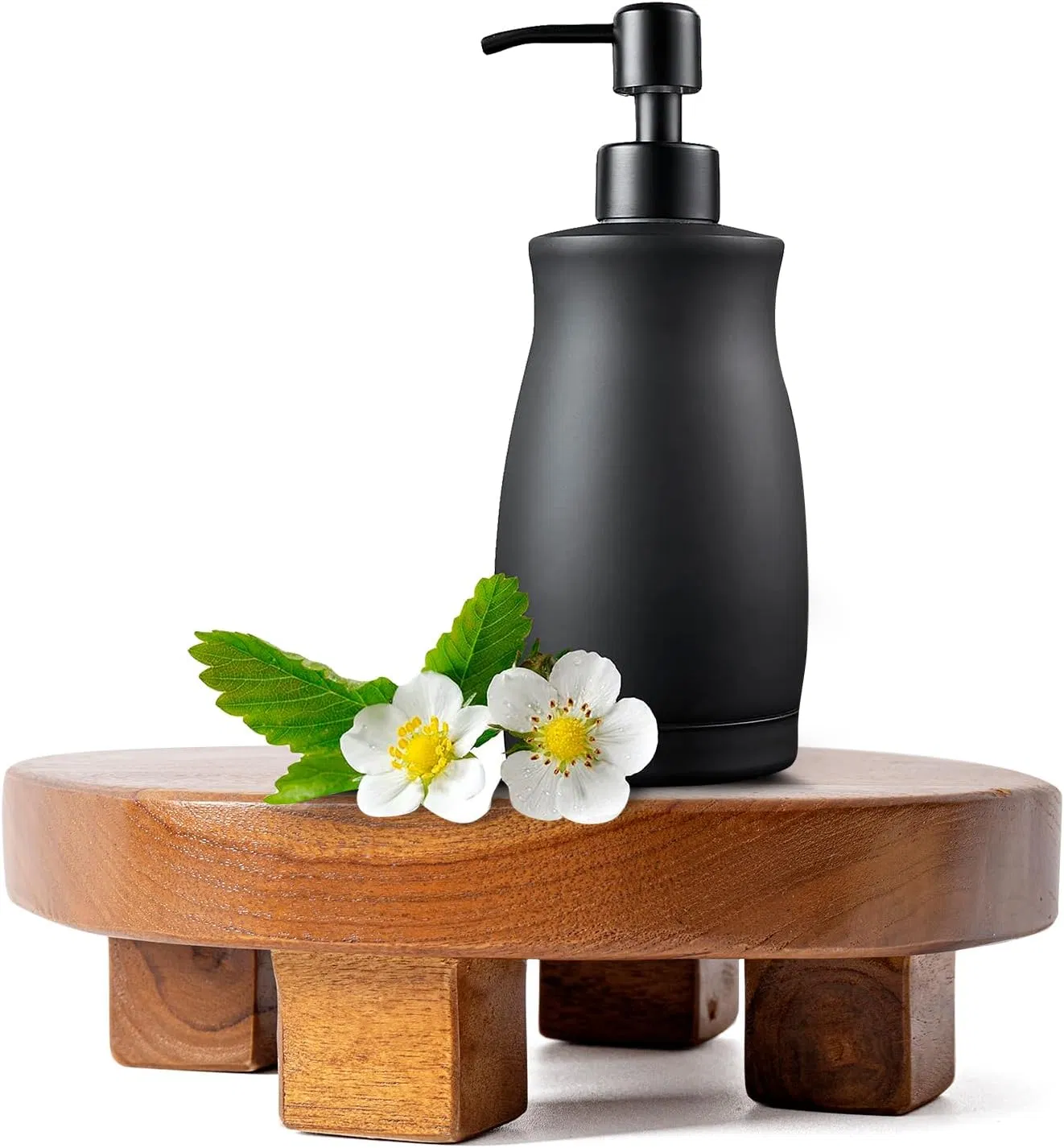 Handmade Teak Wood Display Riser - Round Pedestal Stand for Home