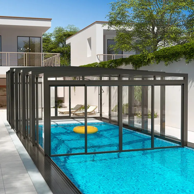 Swimmimg Pool Sun Room Green House Pool Enclosure Retractable Sunrooms Glass Houses