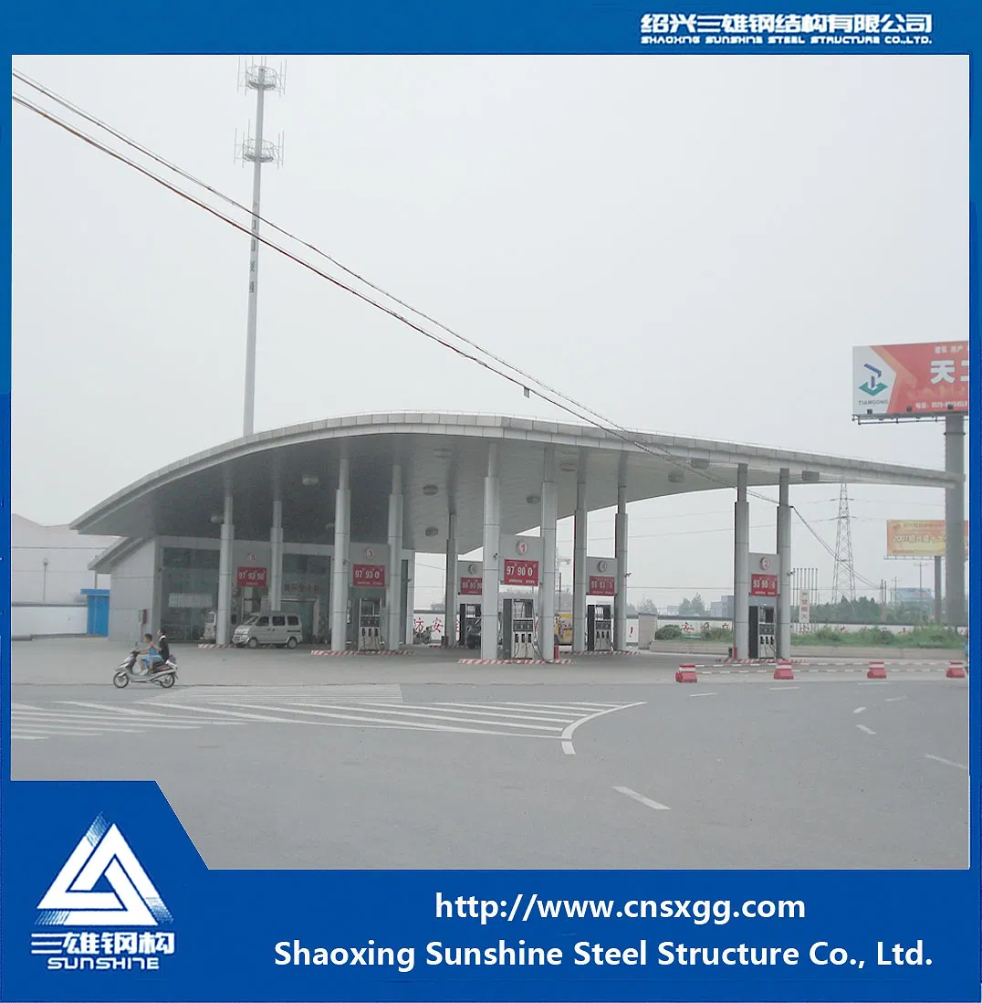 2018 Cheap Prefabricated Light Steel Structure Gas Station
