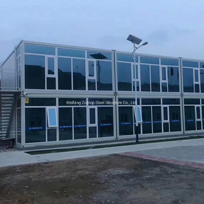 Factory Supply Hight Quality Steel Frame Modern Luxury Modular Prefabricated Prefab Mobile Container House Sales with Glass Wall for Office