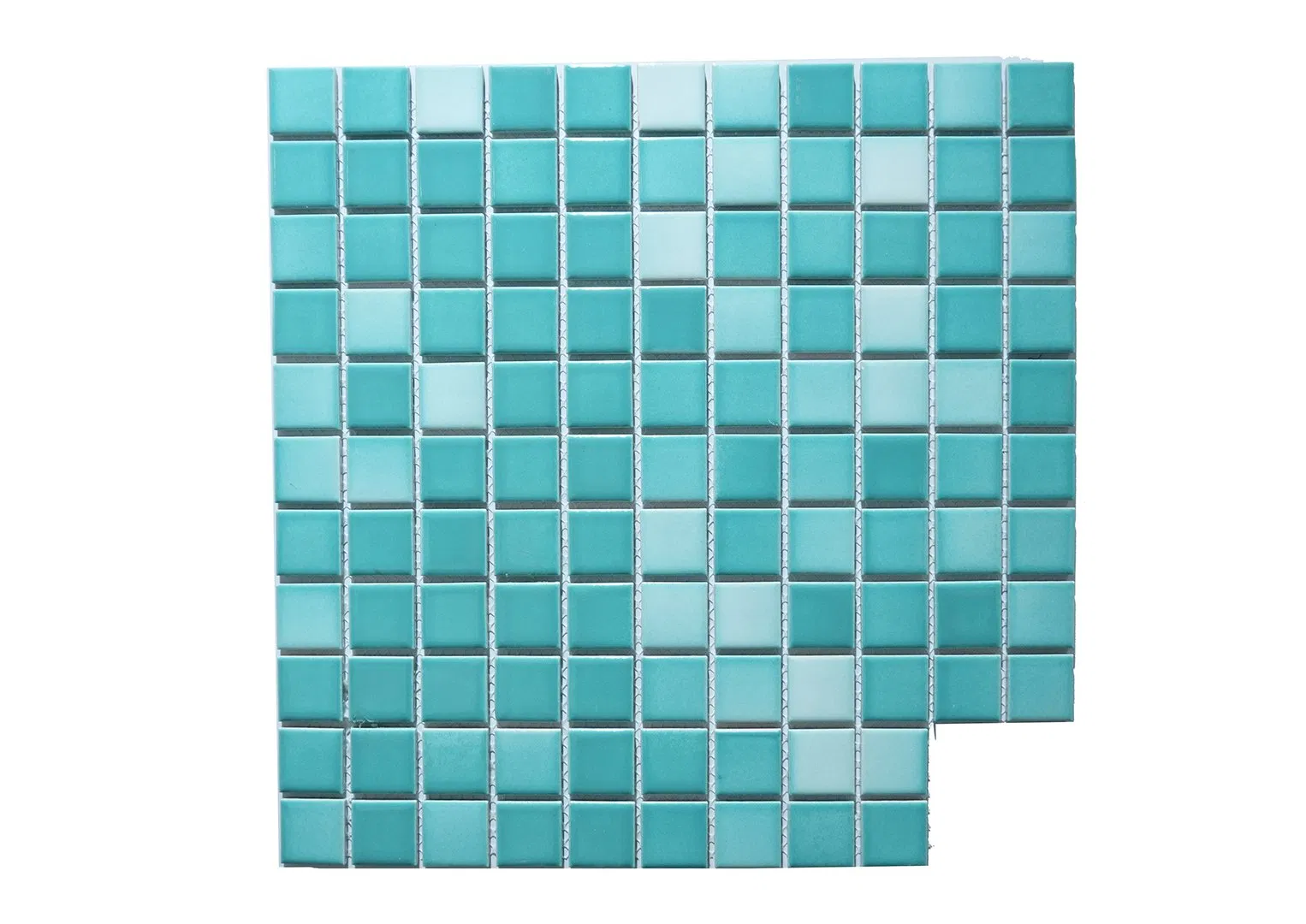 Мозаика для бассейна бело-голубая ирисового стекла