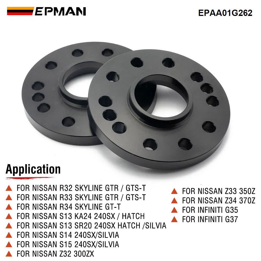 Epman 1 Pair 15mm Wheel Spacers for Nissan, 66.1mm Hub Centric, 5x114.3 PCD, T6061 Aluminum, Hard Anodized