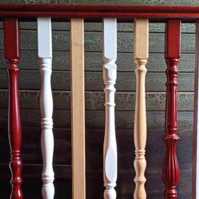 Modern Minimalist Style Solid Wood Stair Handrail Railing Guardrail Column
