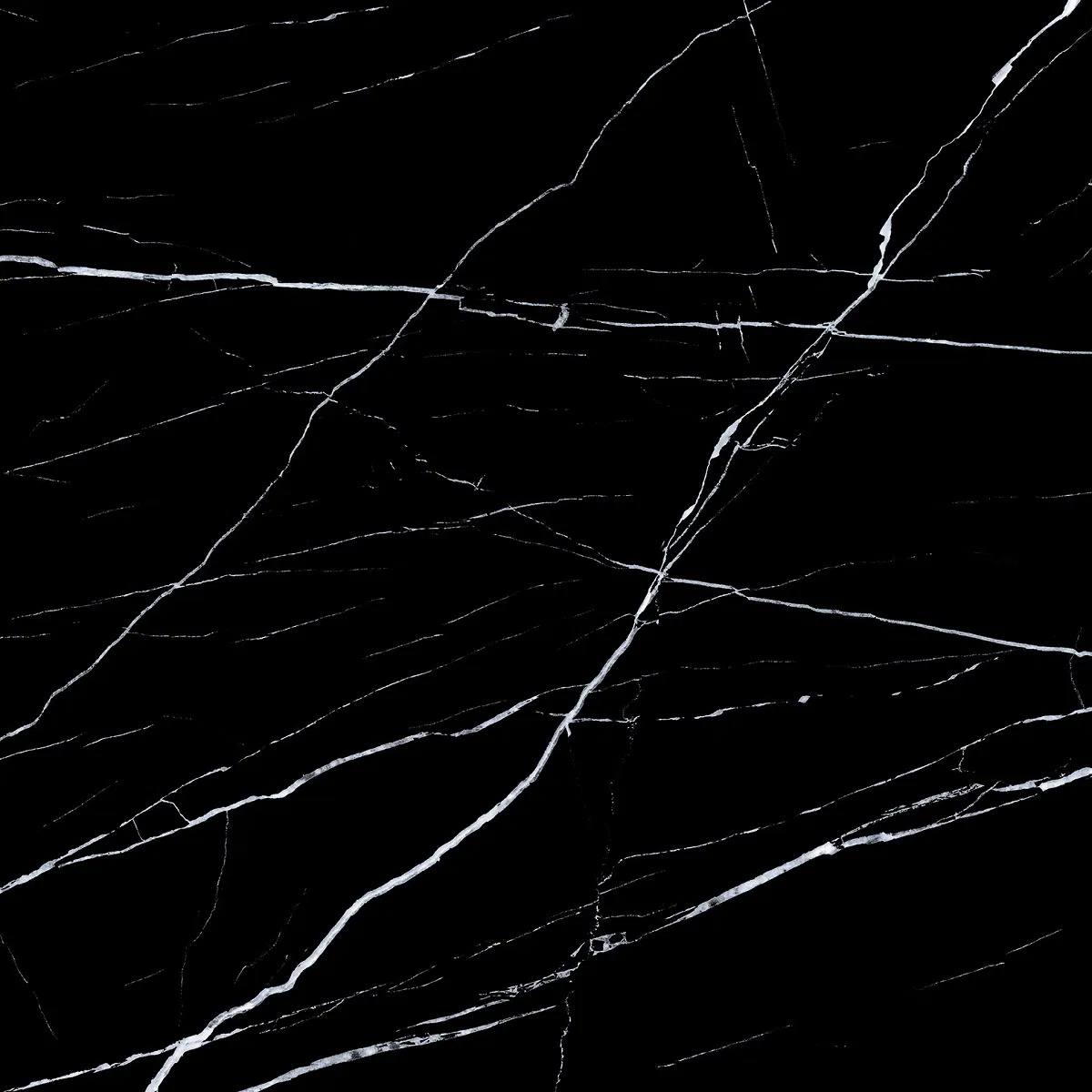 Marble Look Polished Porcelain Tile Black 600*600 Bathroom Tiles