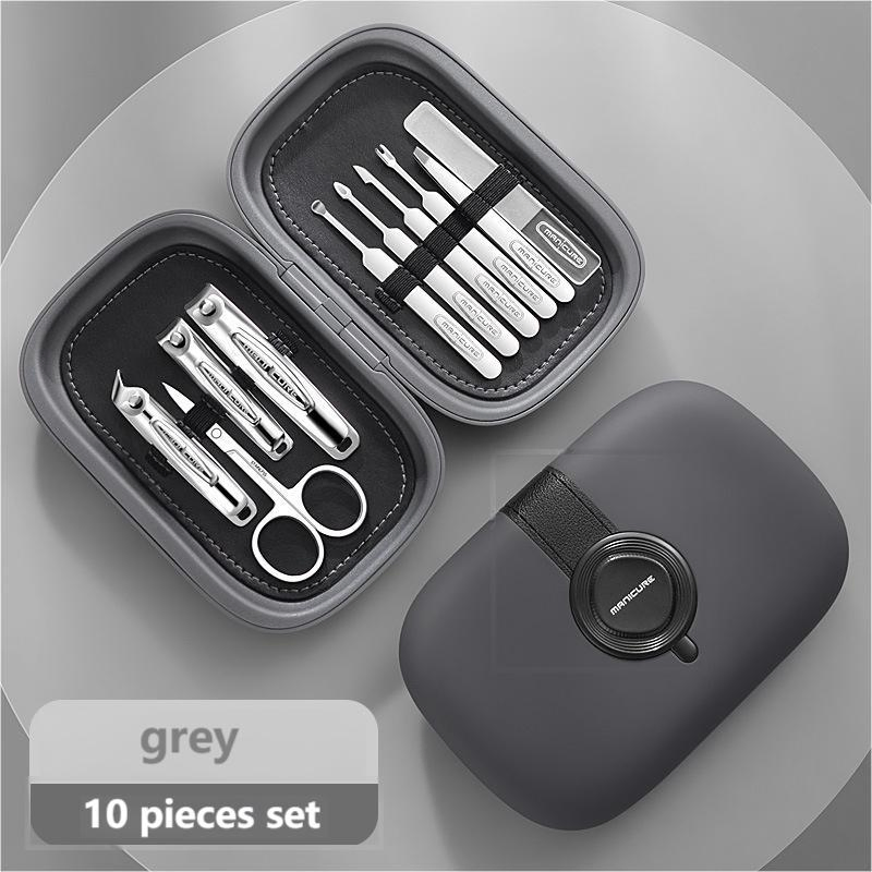Professional Manicure Set for Adult, 10-in-1 High-Grade Stainless Steel Nail Cutter Ingrown to Nail Clippers Pedicure with Leather Travel Case.