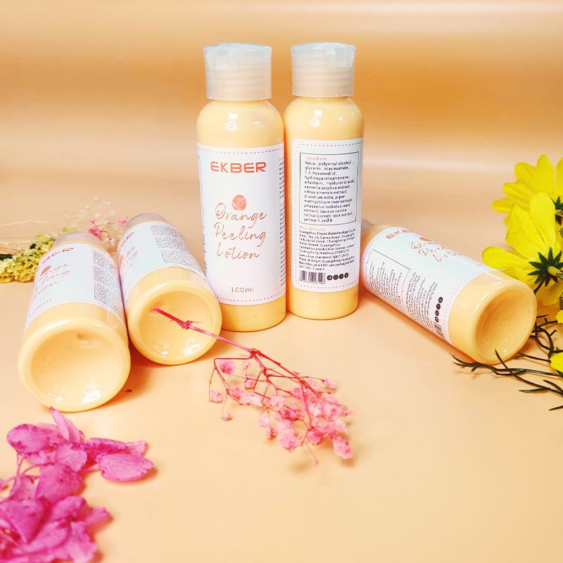Private Label Whitening Brightening Peeling Orange Vitamin C Lotion Exfoliating Body Face Scrub Peeling Lotion
