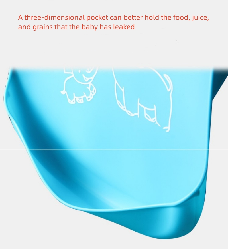 Food Grade Adjustable Easy Cleaning Baby Silicone Bib with Customized Printing