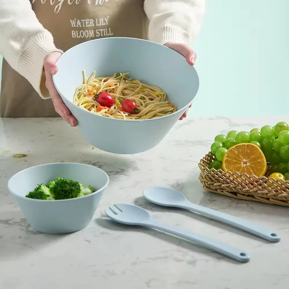 Eco-Friendly 3-Piece Plastic Melamine Salad Mixing Bowl Set