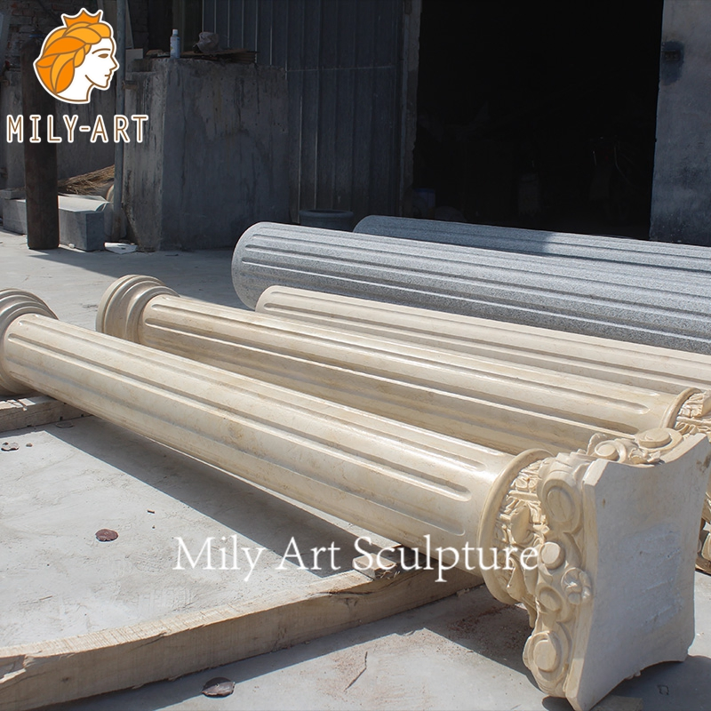 Outdoor Decoration Hand Carved Stone Marble Columns