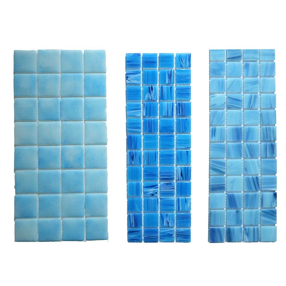Factory Price Azure Blue/White/Green Glass Mosaic for Swimming Pool Mosaic Tile