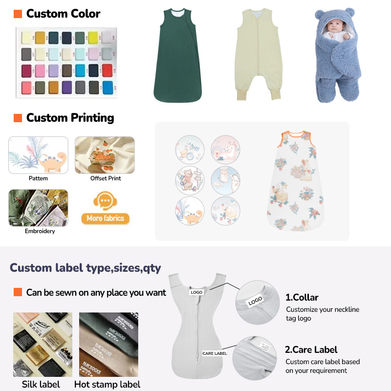 Sleeveless Style Baby Sleeping Bags Accept Custom Wearable Infant Blankets Cartoon Printed Baby Product Zipper Newborn Sleep Sack