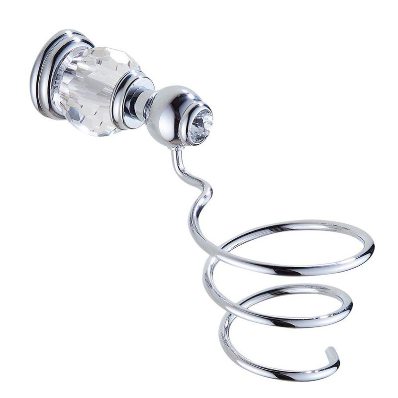 Silver Polished Bathroom Hardware Set Solid Brass Crystal Bathroom Accessories