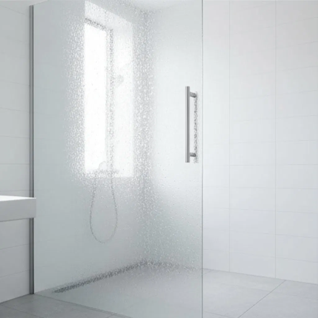 Modern Acid-Etched Glass Wall Cladding with Glossy Finish