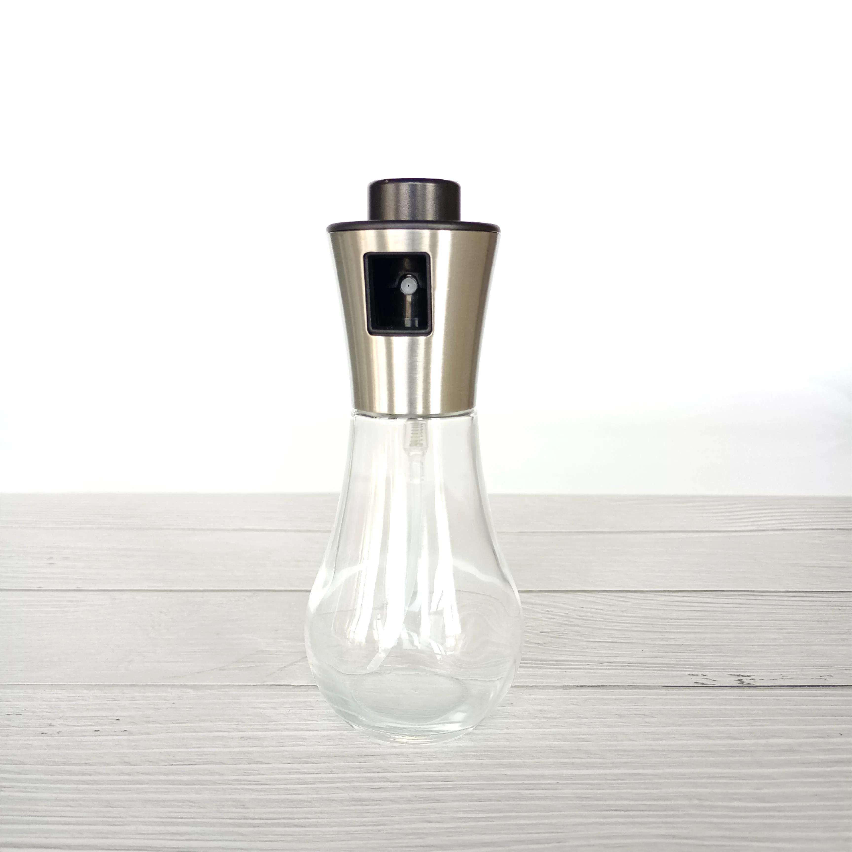Kitchen Stainless Steel Push Type Oil Mister BBQ Salad Glass Oil Sprayer Bottle for Cooking
