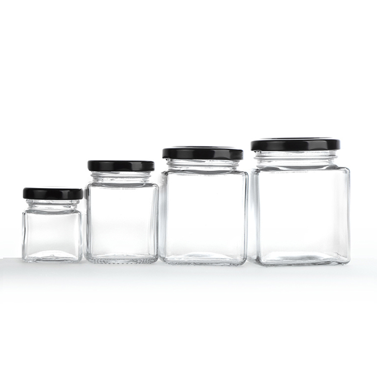 Reuseable 16oz Food Square Glass Jar Pickle Jars with Lid