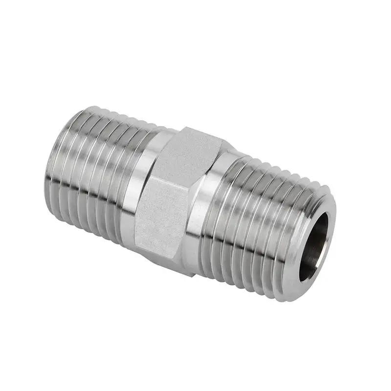 Nai-Lok Duplex Alloy Fittings 1/2 Inch Male NPT 316 Ss Hex Long Nipple Pipe Fittings
