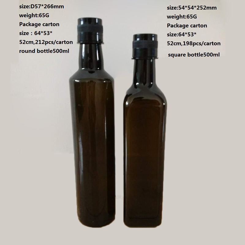 0.5L Dorica Pet Plastic Extra Virgin Olive Oil Bottle