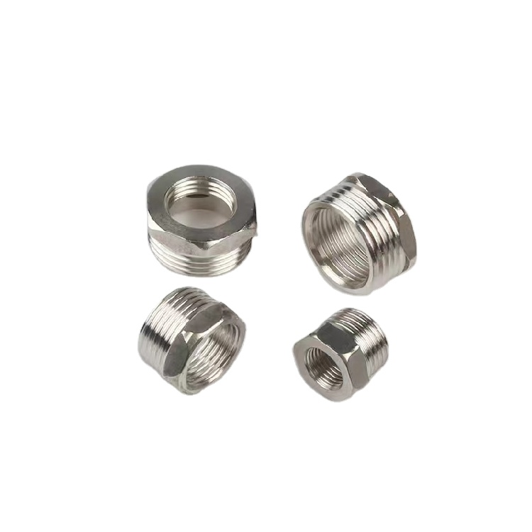 Stainless Steel Pipe Fitting, Reducing Hex Bushing 1/2 NPT Male X 3/8 NPT Female Thread Adapter