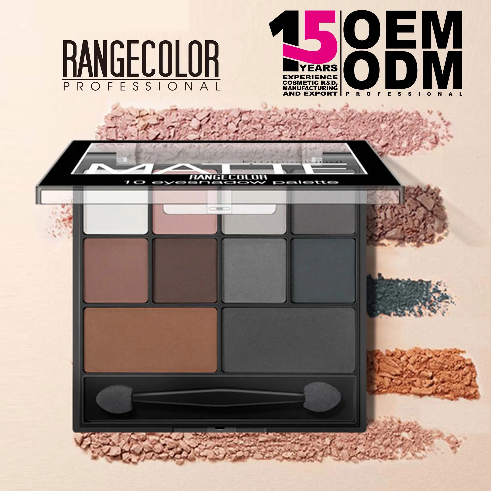 OEM 10 Color Professional Makeup Matte Eyeshadow Cardboard Packingpalette with Brush