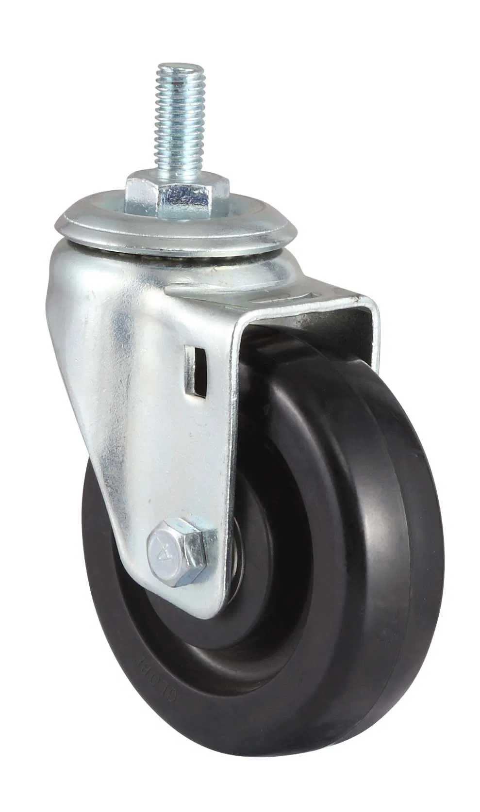 Rubber Threaded Stem Caster Wheel with Side Brake Screw Rod Castors Wheels