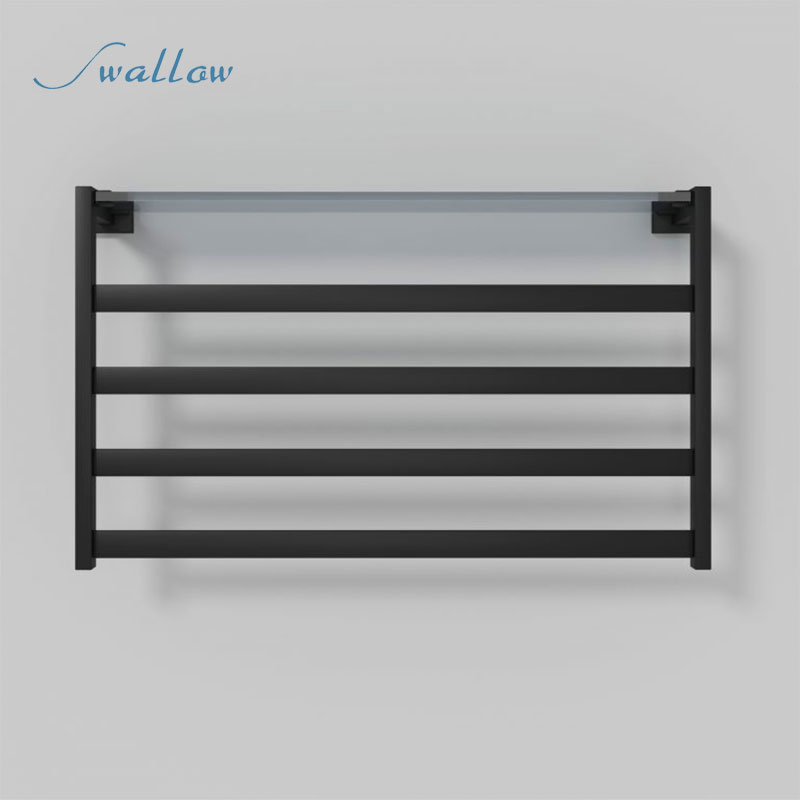Traditional Glass Shelf with Electric Towel Warmer Rail