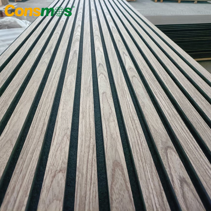 Interior Decoration Wall Covering Wood Slat Pet MDF Acoustic Polyester Fiber Soundproofing Ceiling Panel